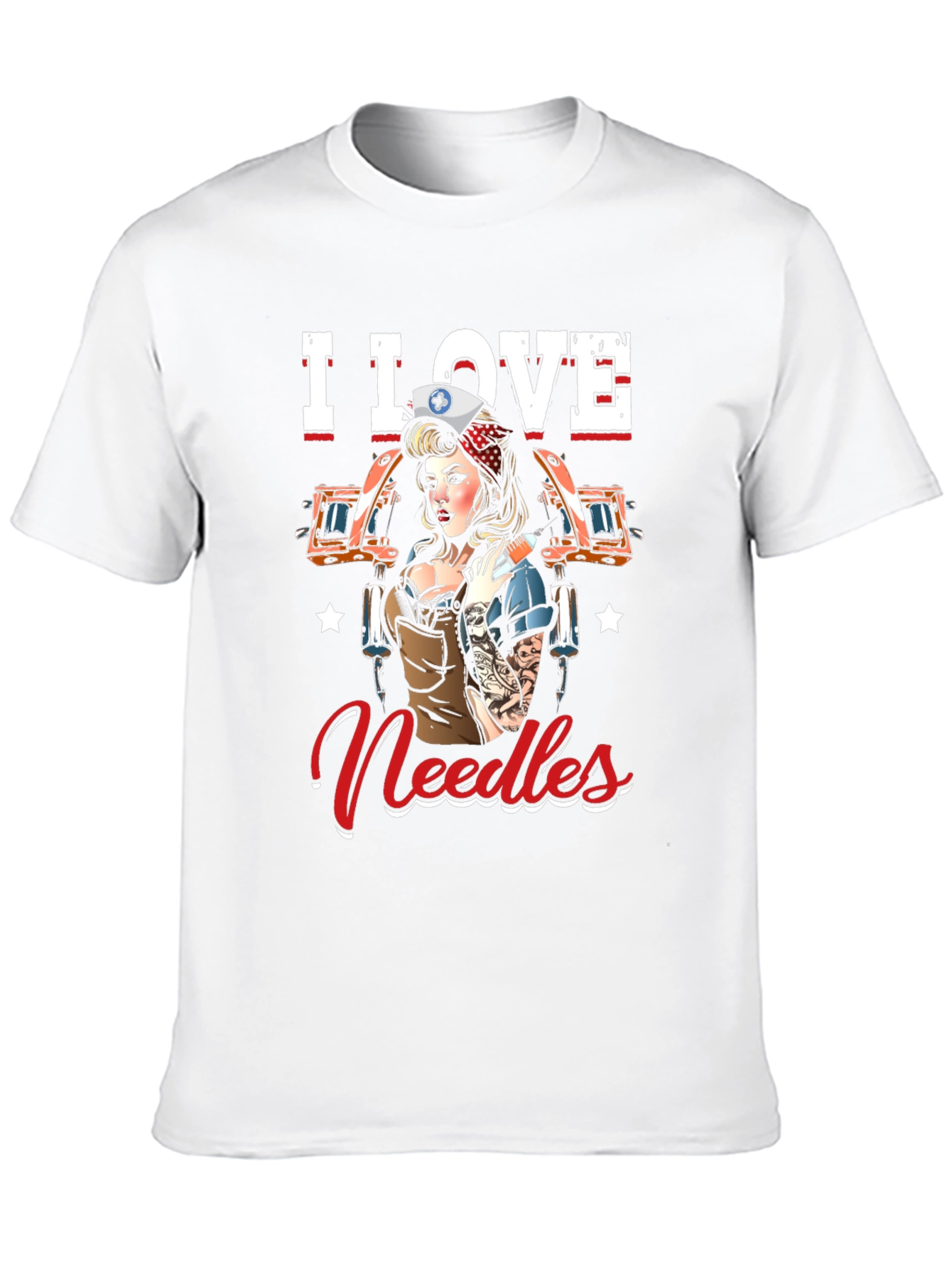 I Love Needles Black T-Shirt Tattoo Artist Nurse