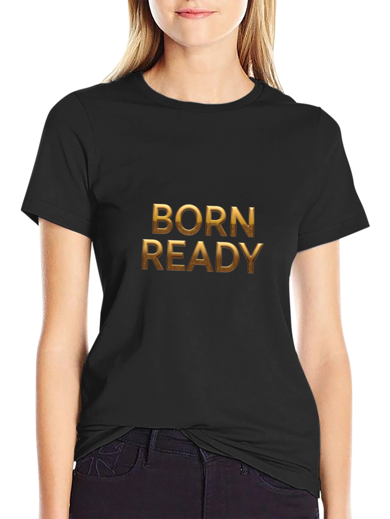 Born Ready Graphic Print Black T-Shirt