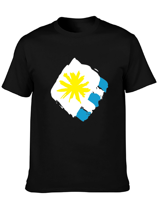 Abstract Graphic Tee - Black Casual Shirt