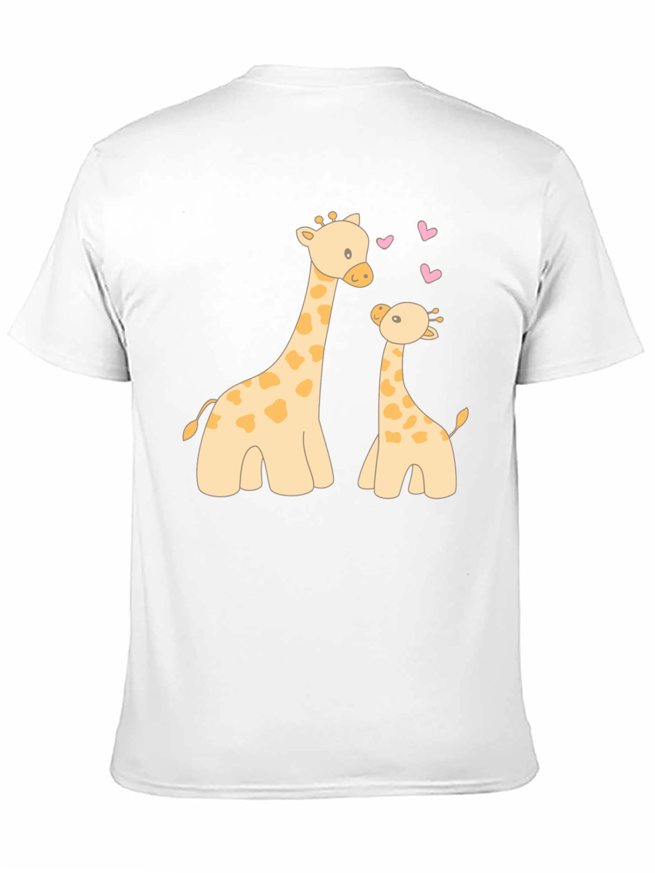 Cute Giraffe Mom and Baby Black T-Shirt