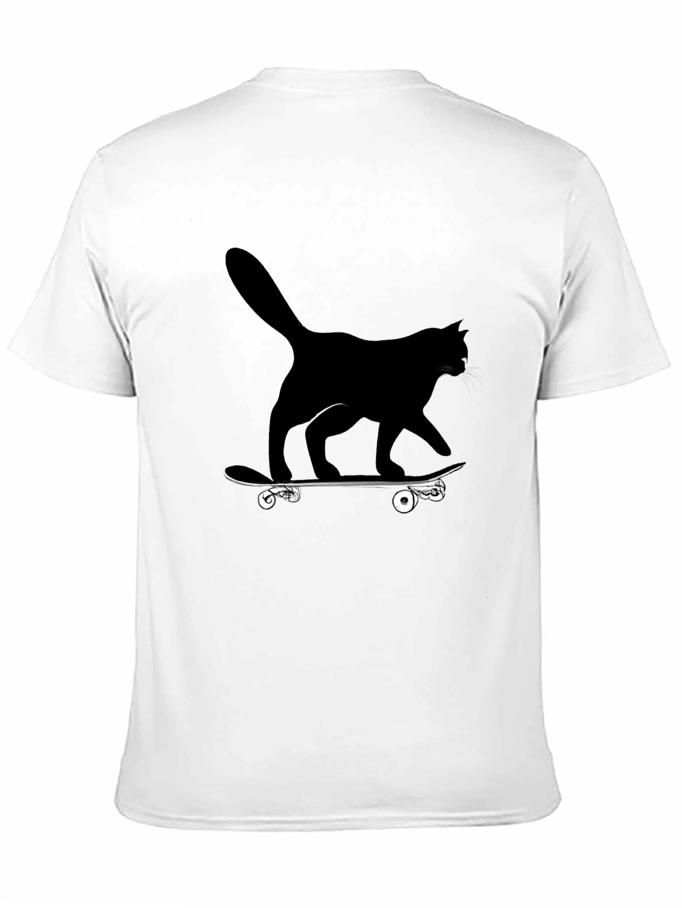 Cool Cat Skateboard Graphic Tee - Black