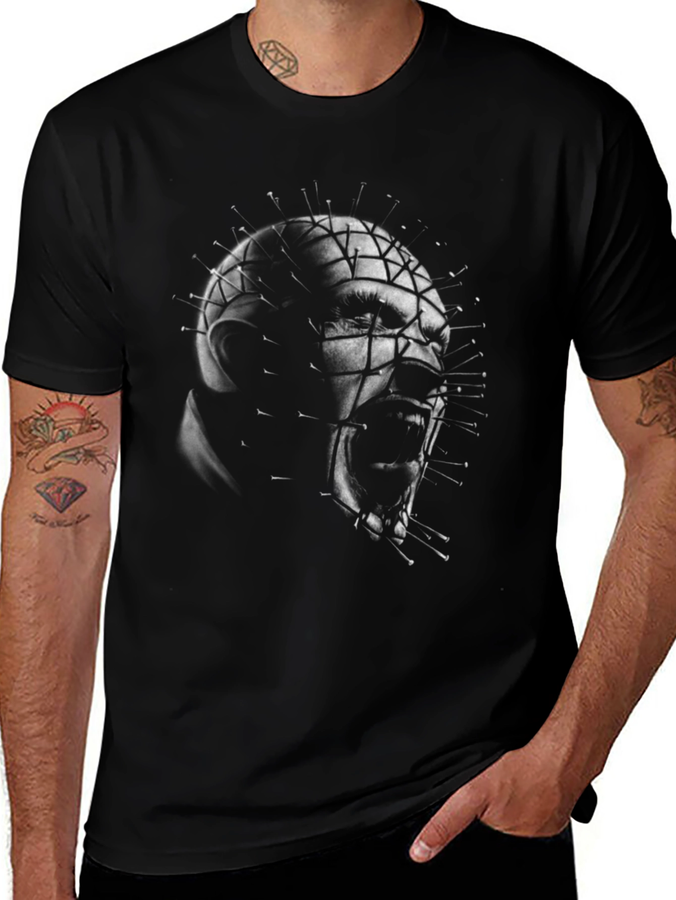 Horror Movie T-Shirt - Pinhead Graphic Print