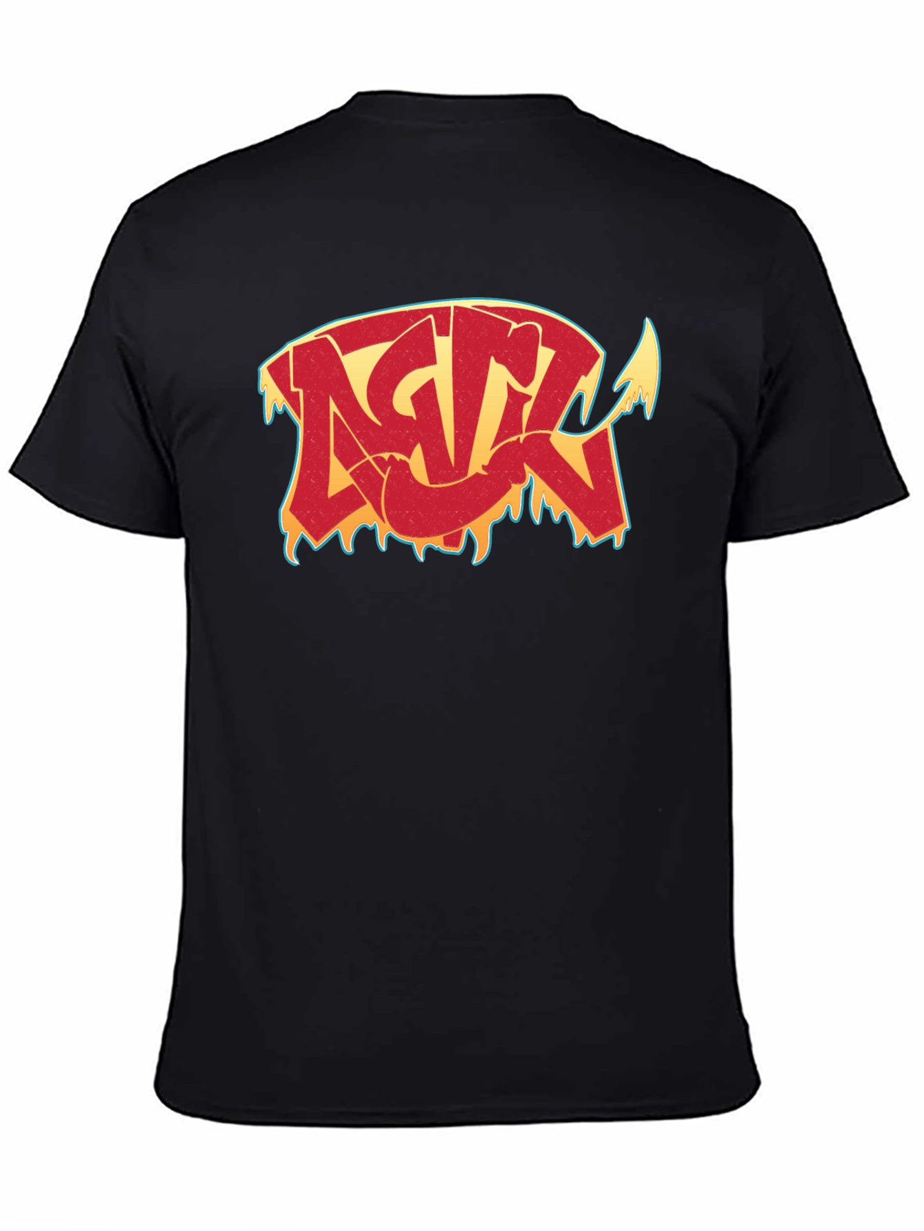 Edgy Graphic Tee: Red Drip Devil