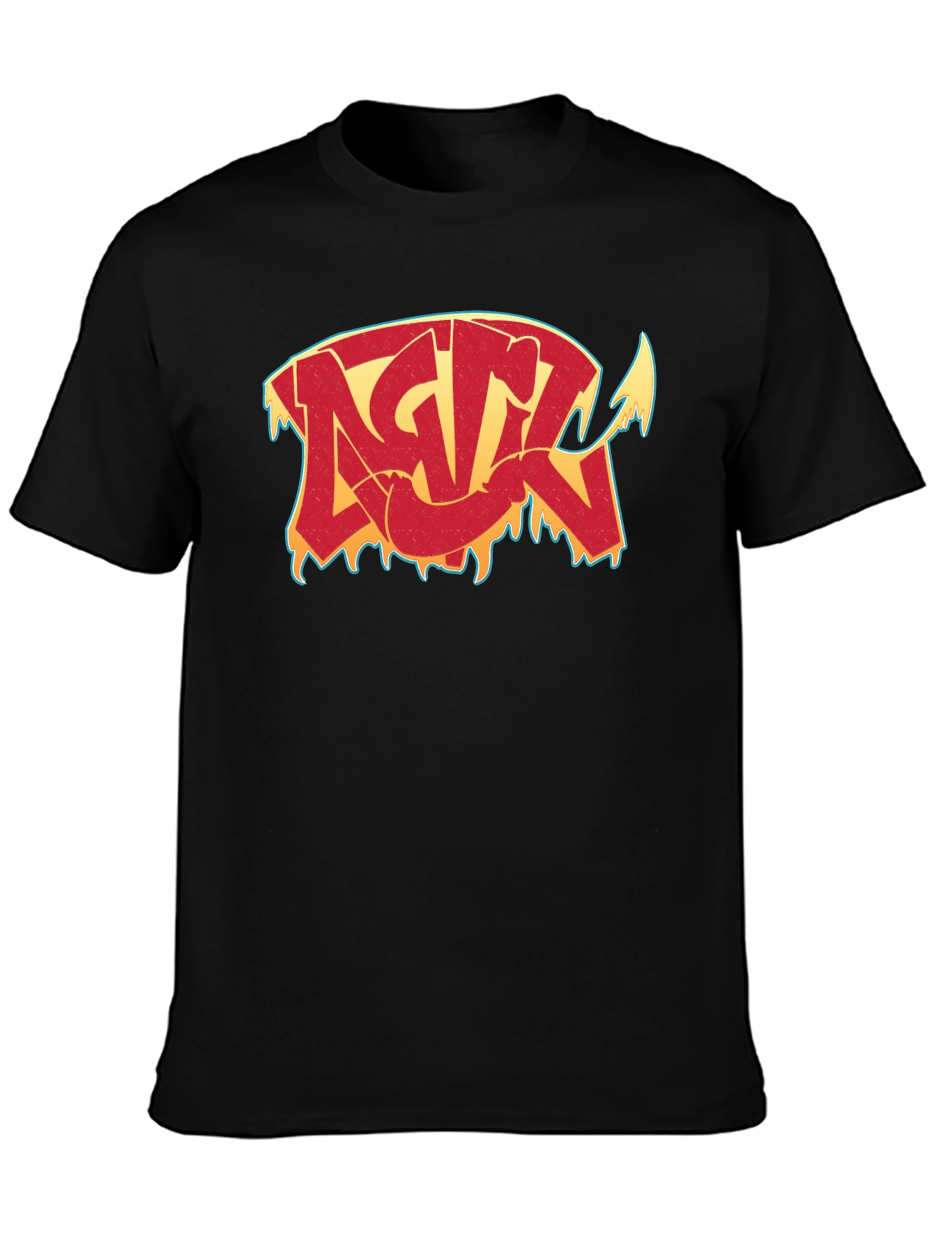 Edgy Graphic Tee: Red Drip Devil