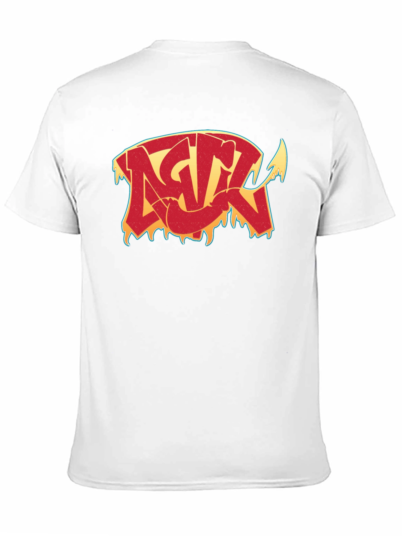 Edgy Graphic Tee: Red Drip Devil