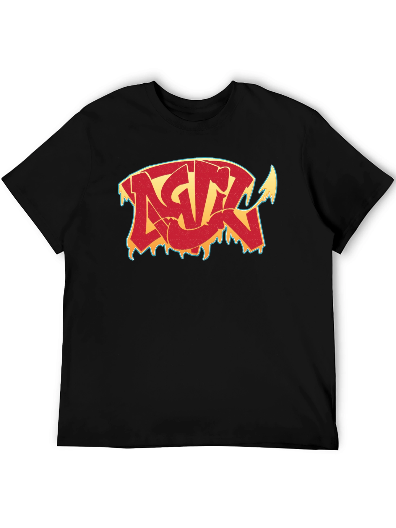 Edgy Graphic Tee: Red Drip Devil