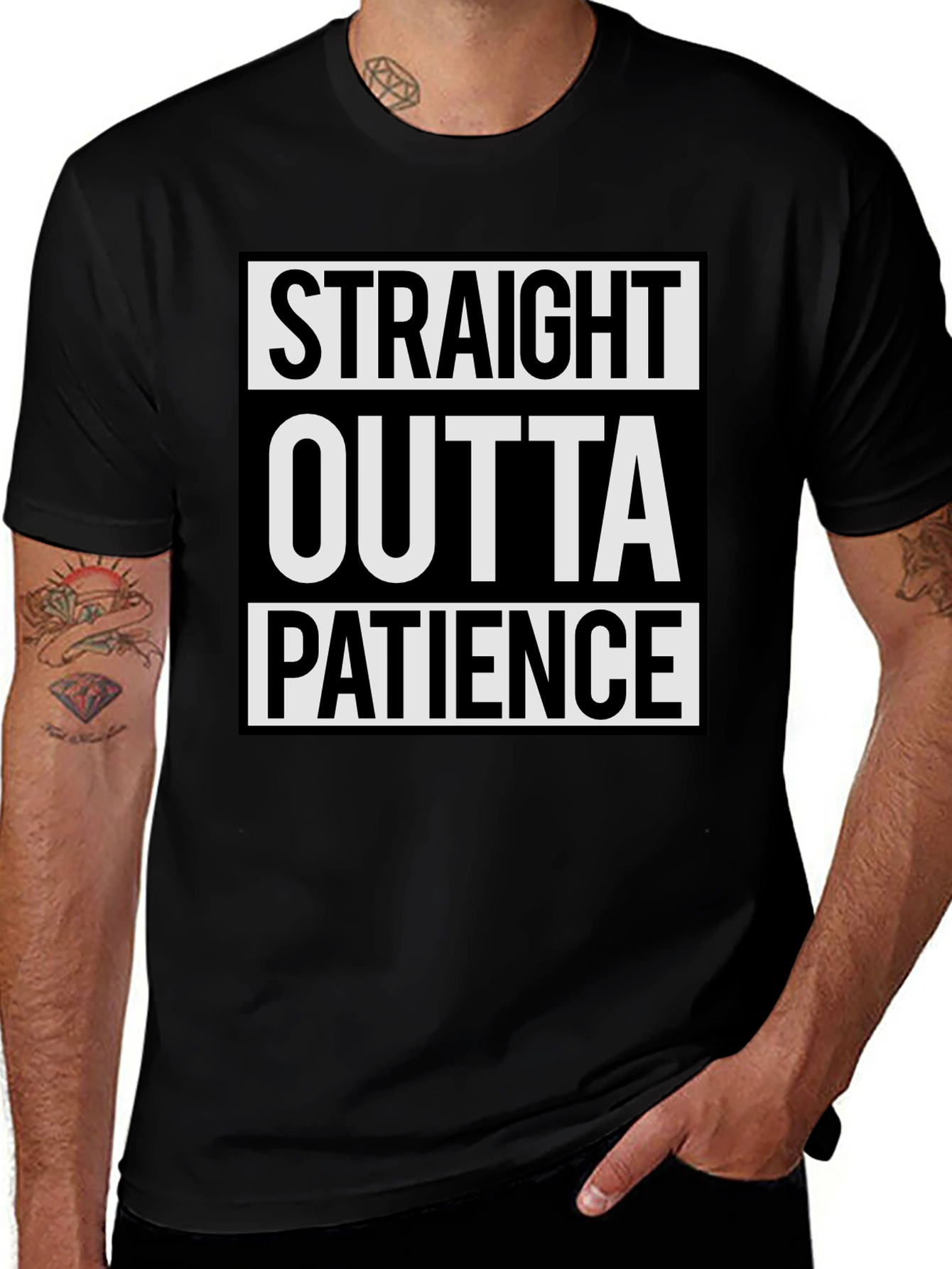 Straight Outta Patience T-Shirt Sarcastic Humor Tee
