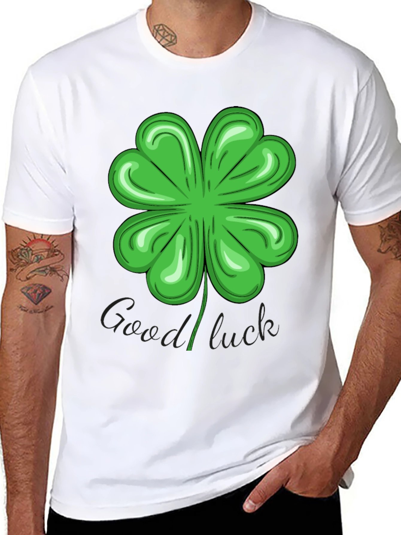 Lucky Four-Leaf Clover Graphic T-Shirt
