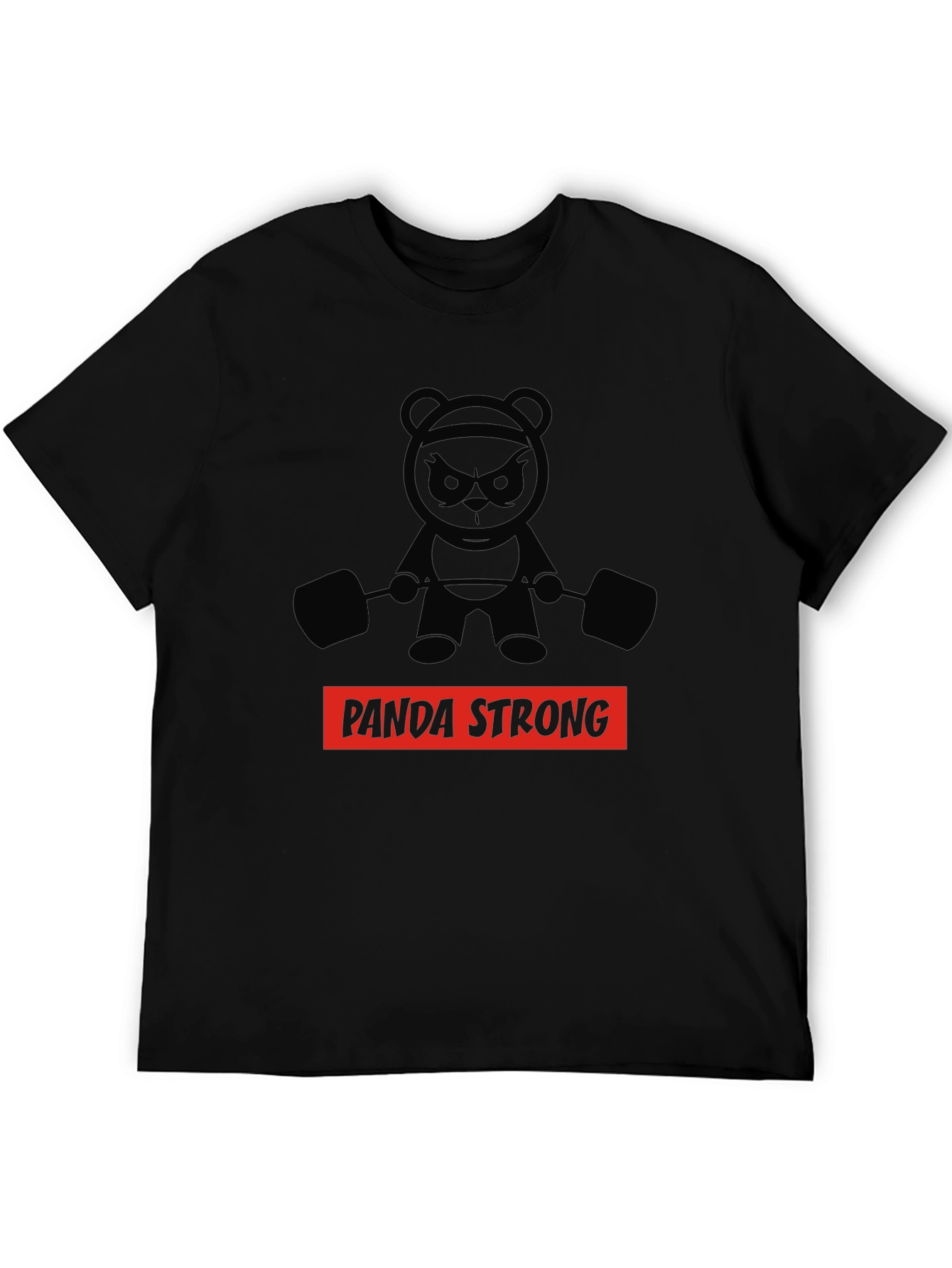 Panda Strong Black T-Shirt
