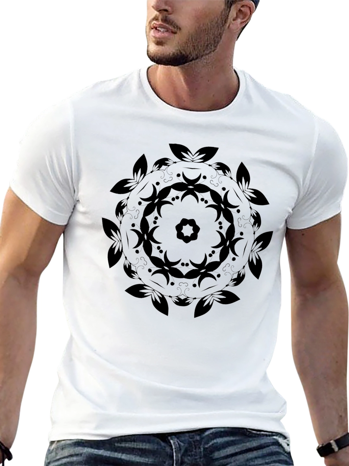 Black Mandala Graphic Tee - Stylish Everyday Wear