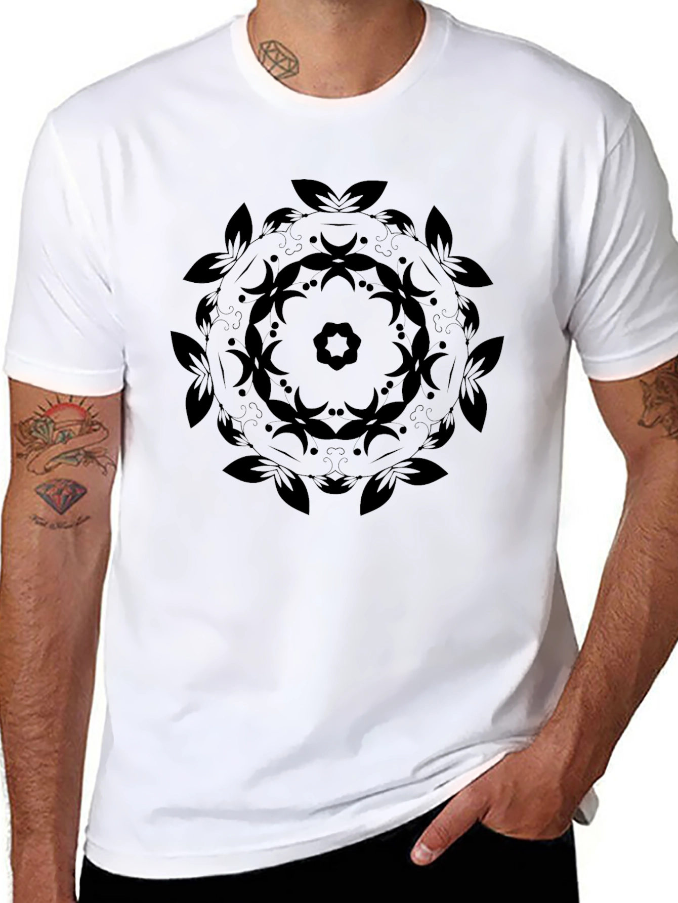 Black Mandala Graphic Tee - Stylish Everyday Wear