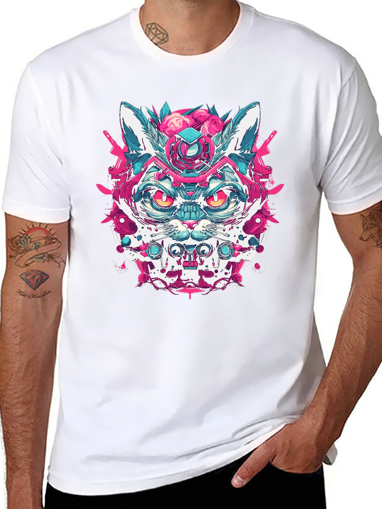 Cyberpunk Cat T-Shirt - Cool Graphic Tee