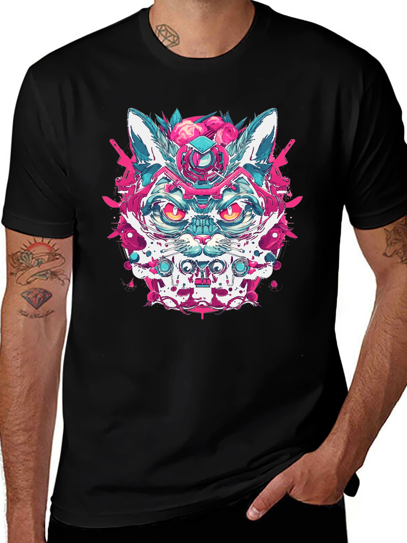 Cyberpunk Cat T-Shirt - Cool Graphic Tee