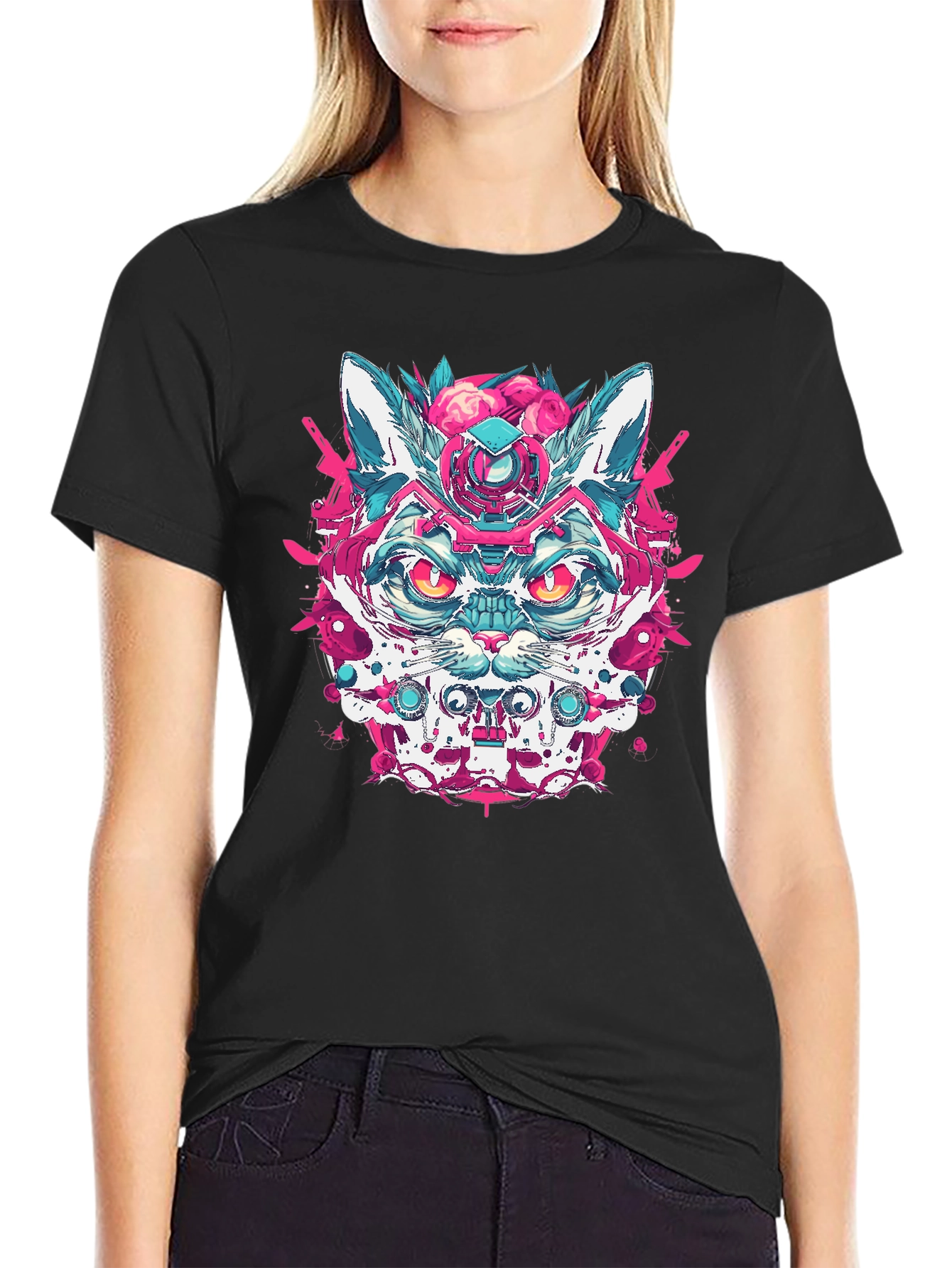 Cyberpunk Cat T-Shirt - Cool Graphic Tee