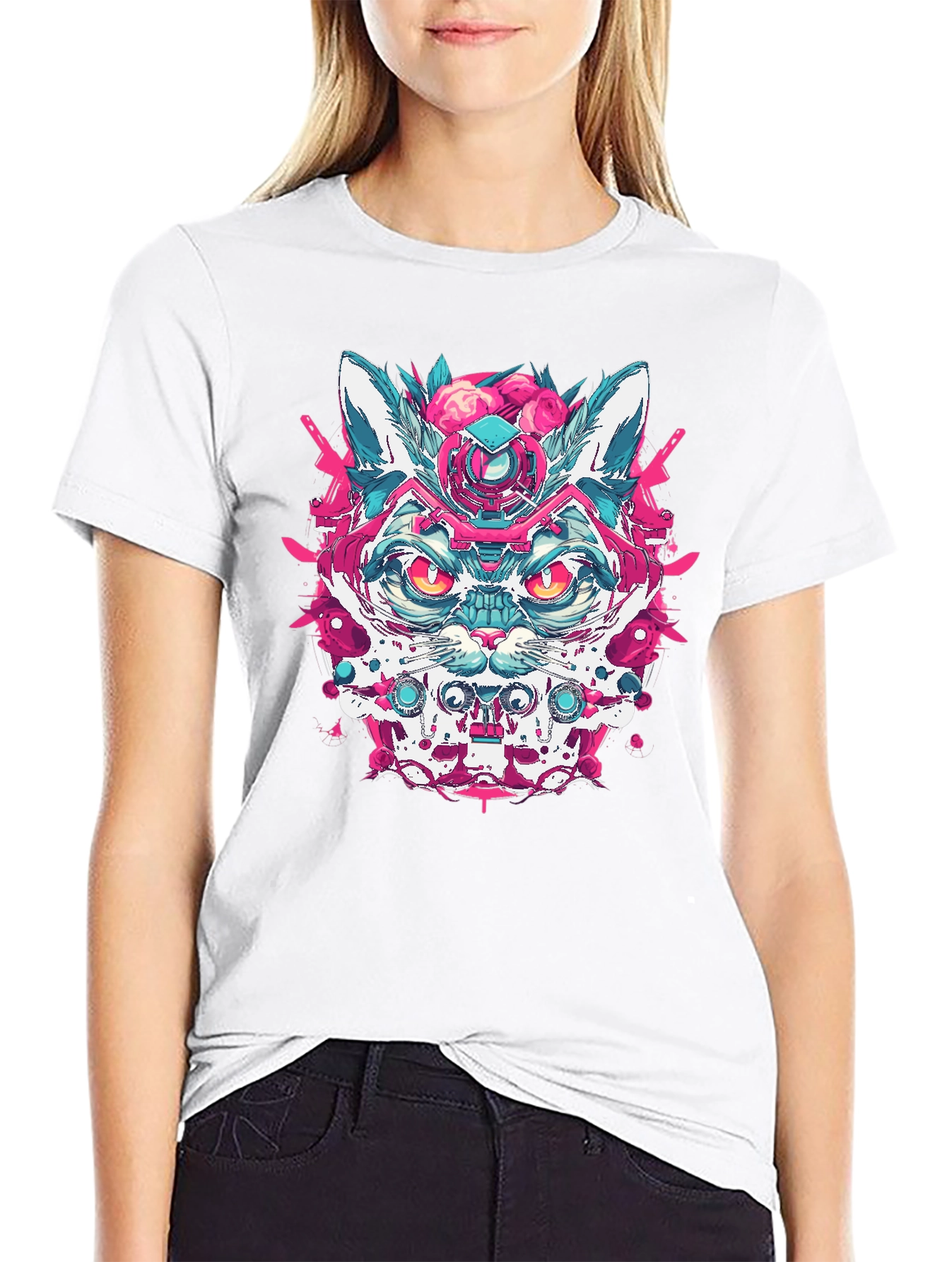 Cyberpunk Cat T-Shirt - Cool Graphic Tee