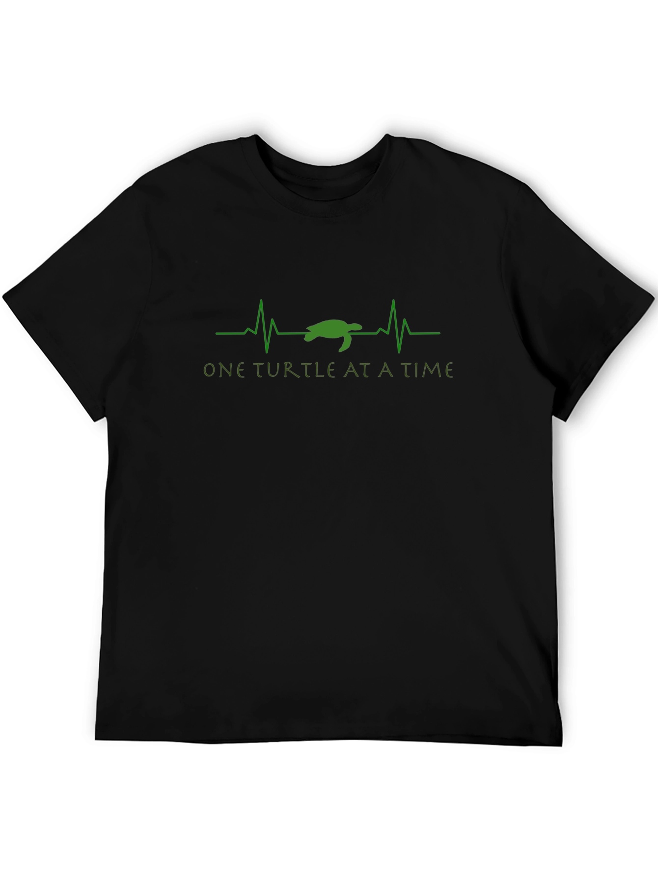 One Turtle At A Time Black Graphic Tee