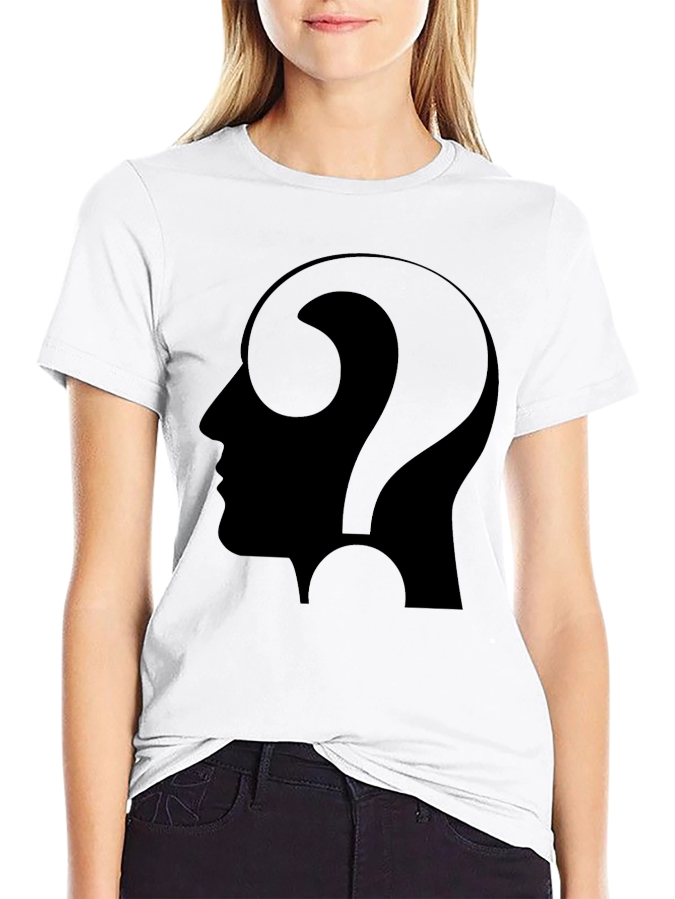 Thinking Man Tee - Question Mark Profile T-Shirt