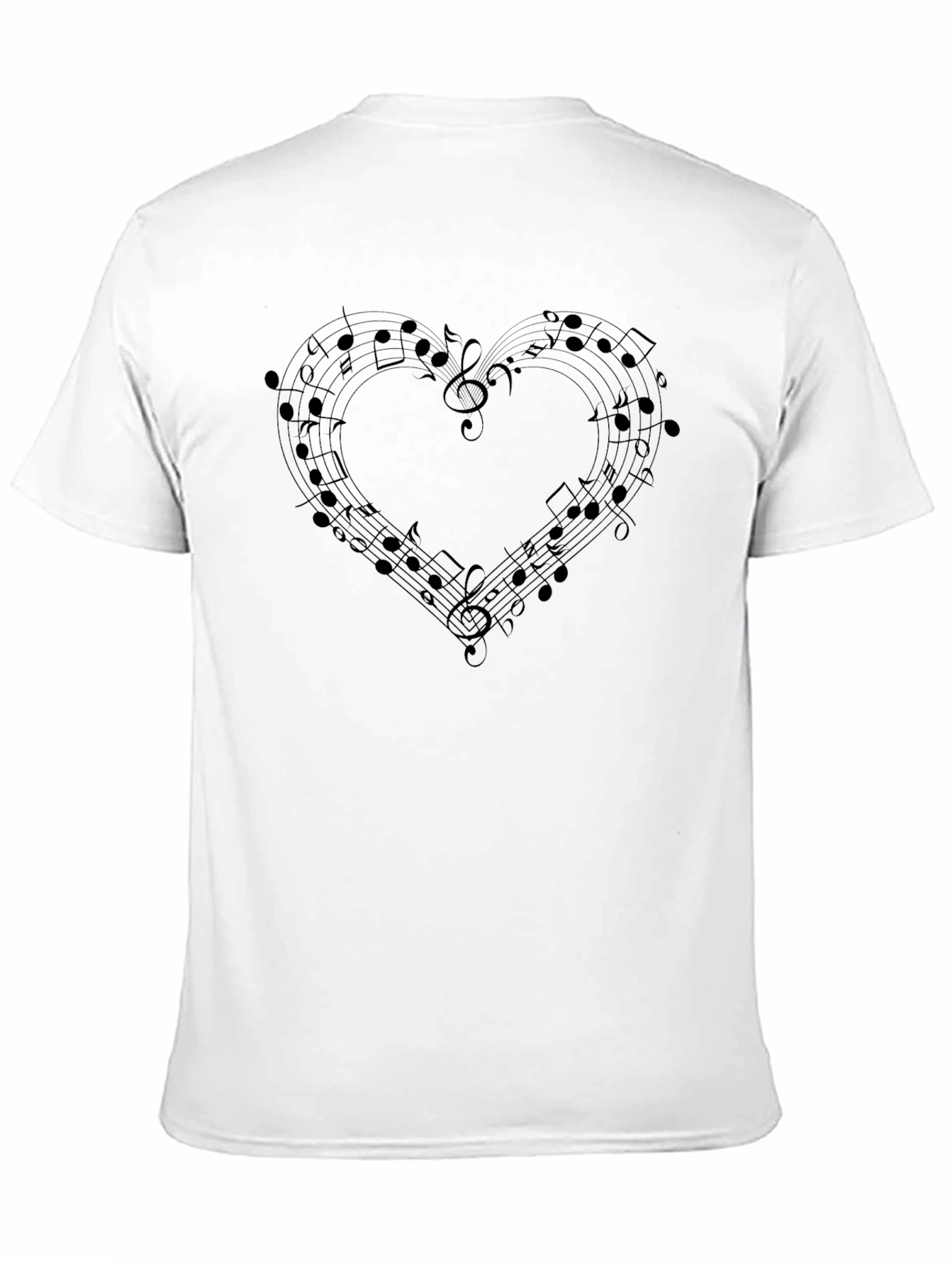 Musical Heart Tee - Black Crew Neck T-Shirt