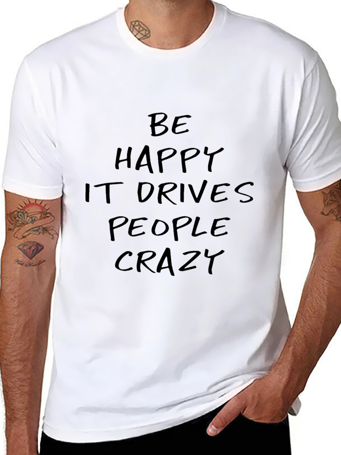 Be Happy T-Shirt - Motivational Quote Tee