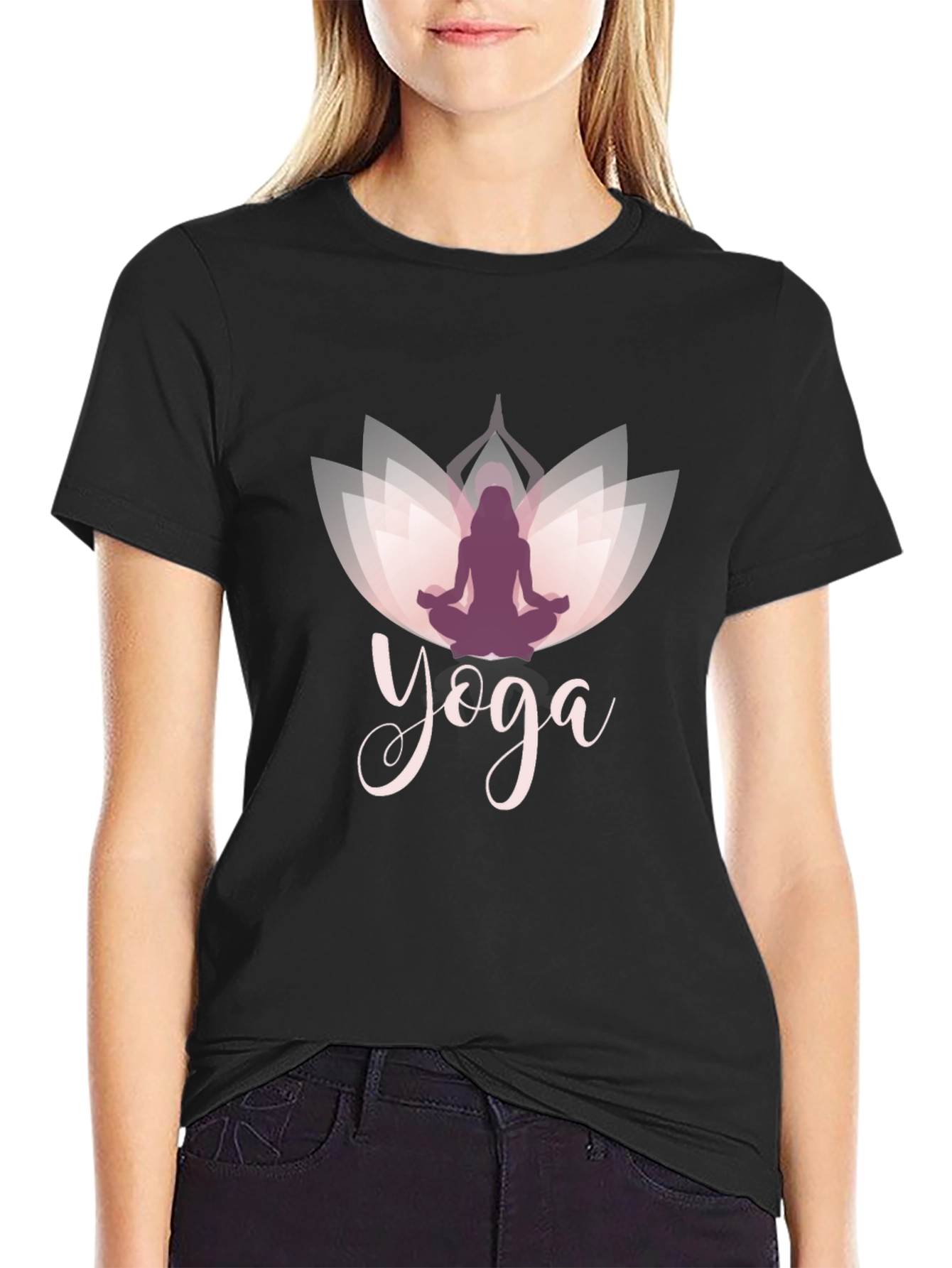 Yoga Lotus T-Shirt - Mens Black Tee