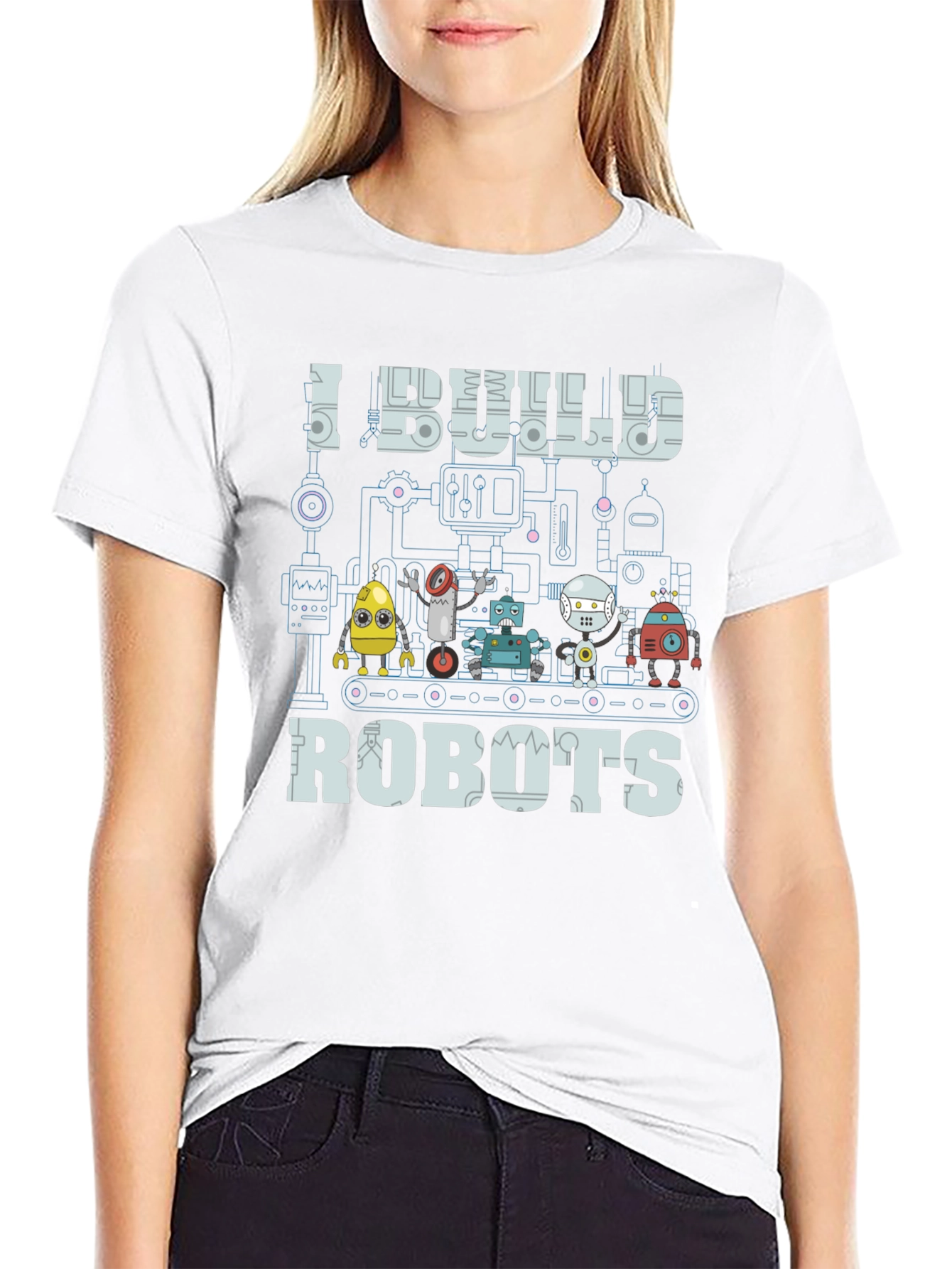 I Build Robots Graphic Tee - Black