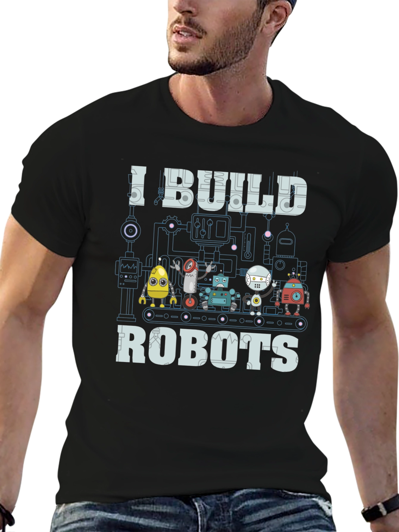I Build Robots Graphic Tee - Black