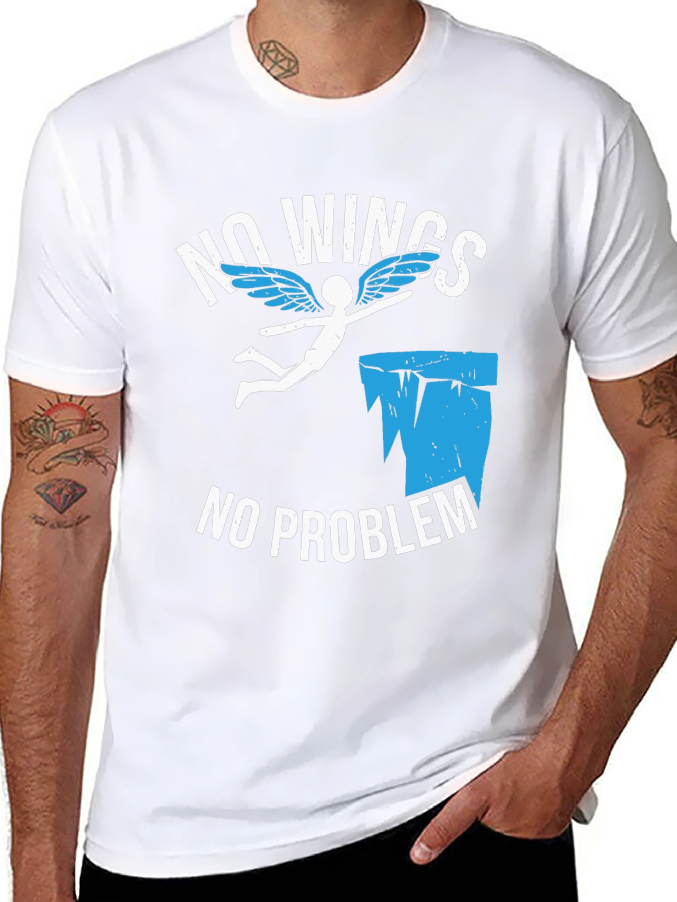 No Wings No Problem Funny Graphic Tee