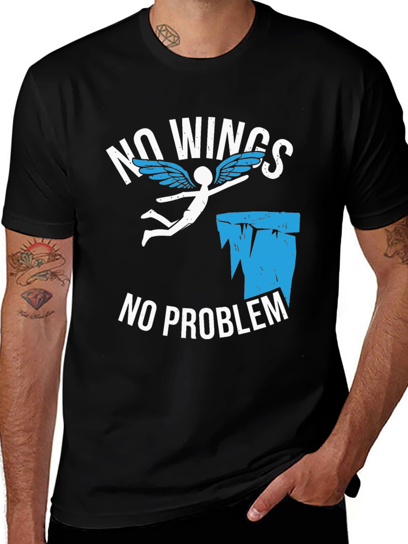No Wings No Problem Funny Graphic Tee