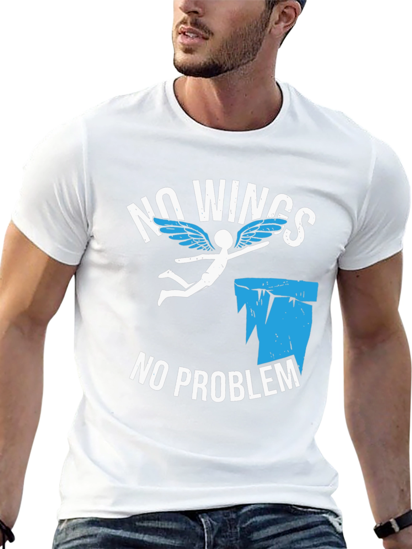 No Wings No Problem Funny Graphic Tee