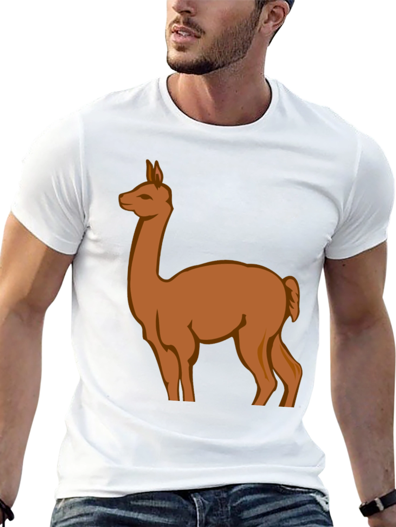 Llama Graphic Tee - Black Cotton Blend