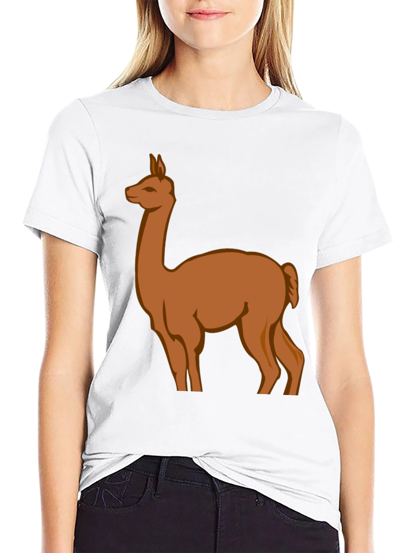 Llama Graphic Tee - Black Cotton Blend