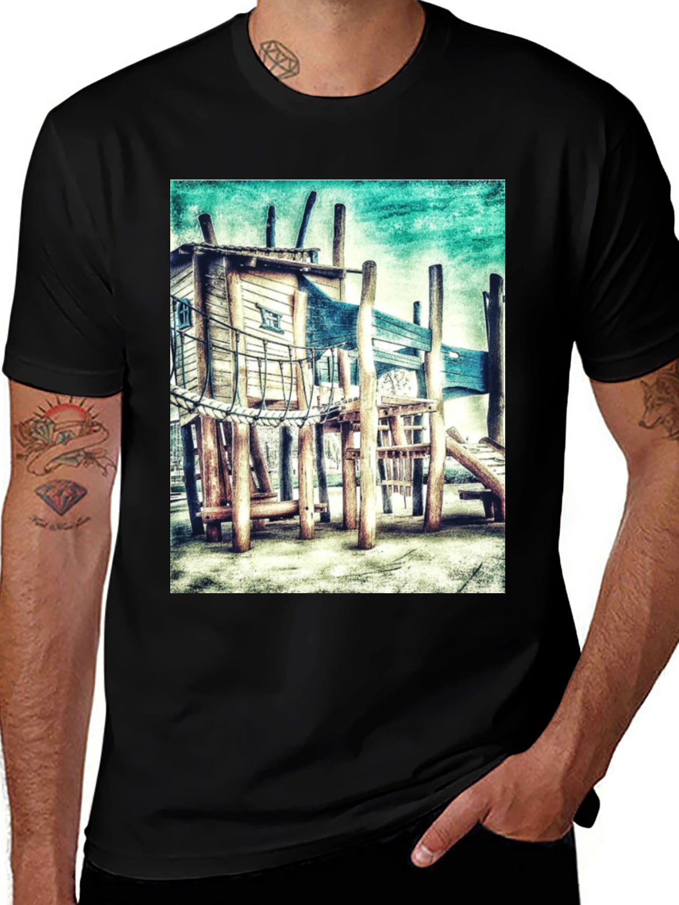 Playground Graphic Tee - Funky Kids Play Area Design