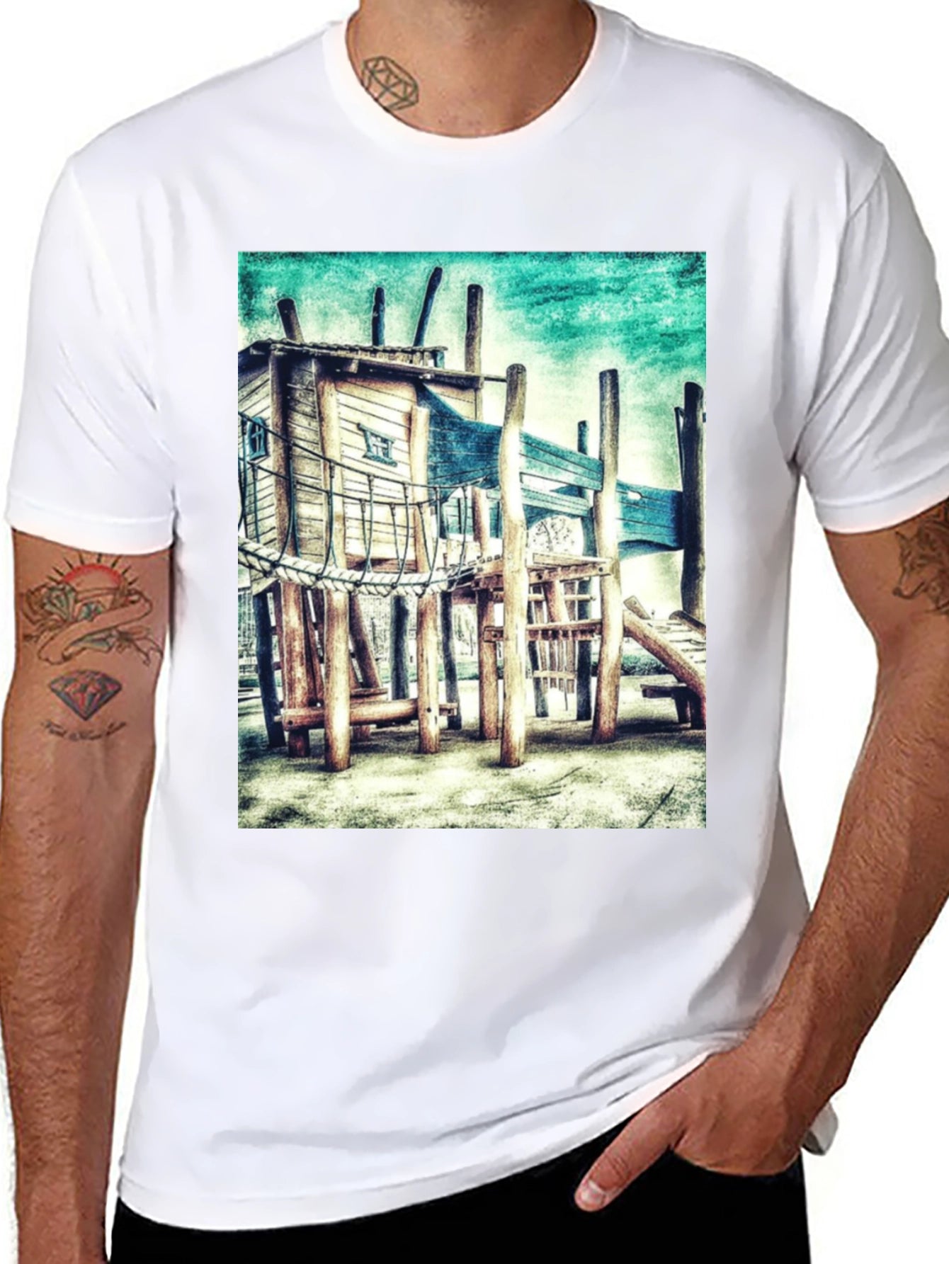 Playground Graphic Tee - Funky Kids Play Area Design