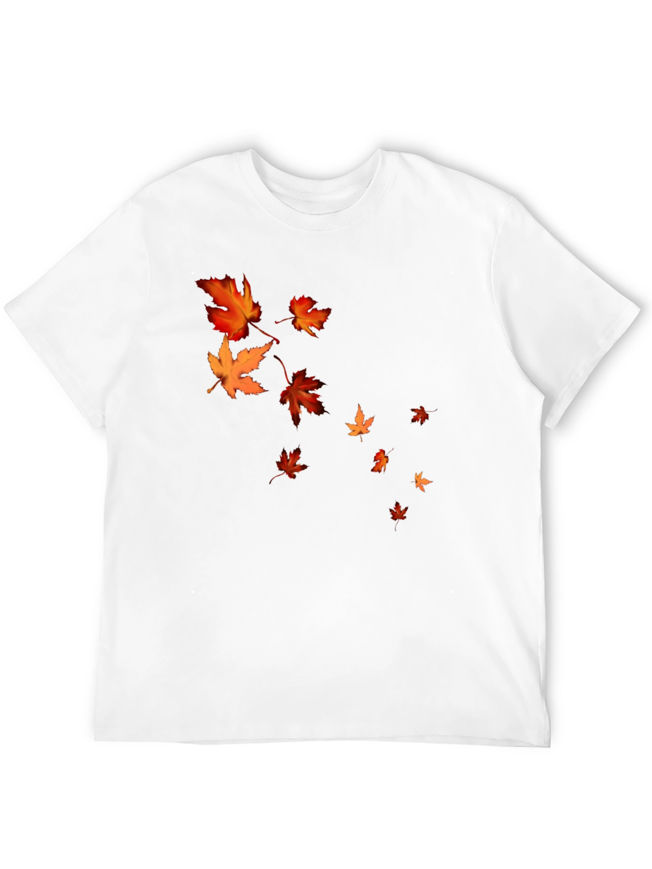 Fall Leaves Graphic Black T-Shirt
