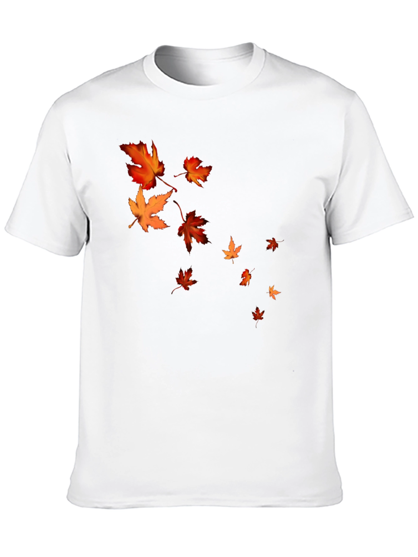 Fall Leaves Graphic Black T-Shirt
