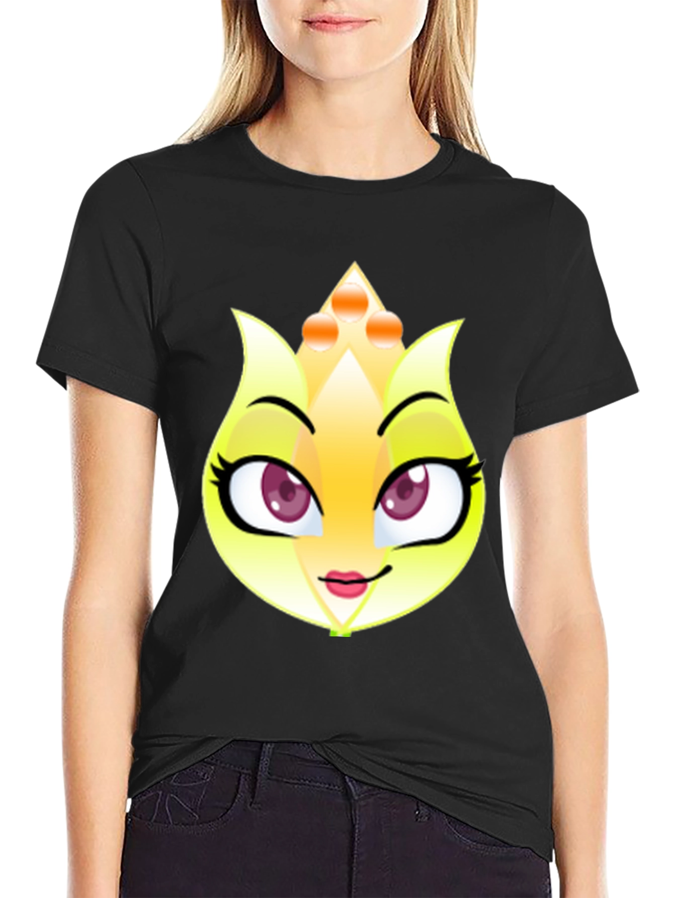 Cartoon Face Black T-Shirt