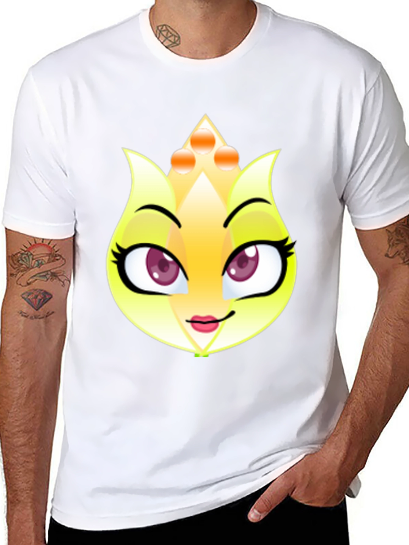 Cartoon Face Black T-Shirt