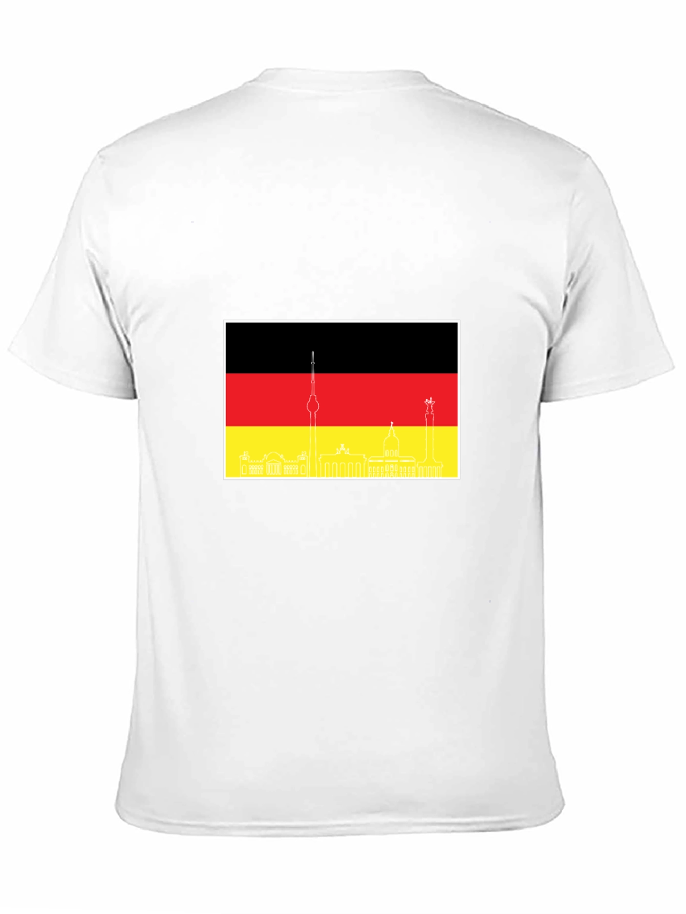 Berlin Skyline German Flag Mens Black T-Shirt