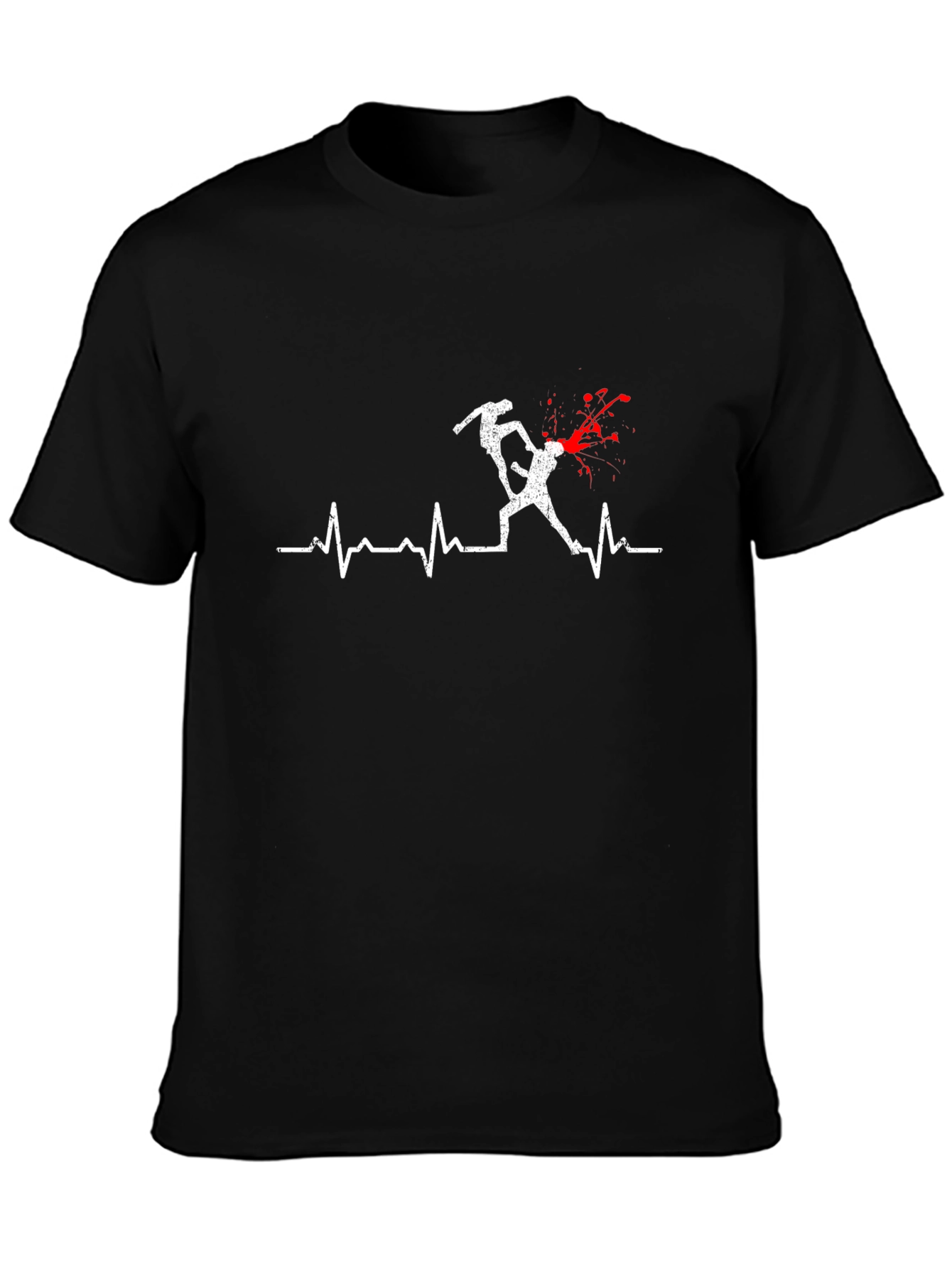 Fighting Heartbeat Black T-Shirt