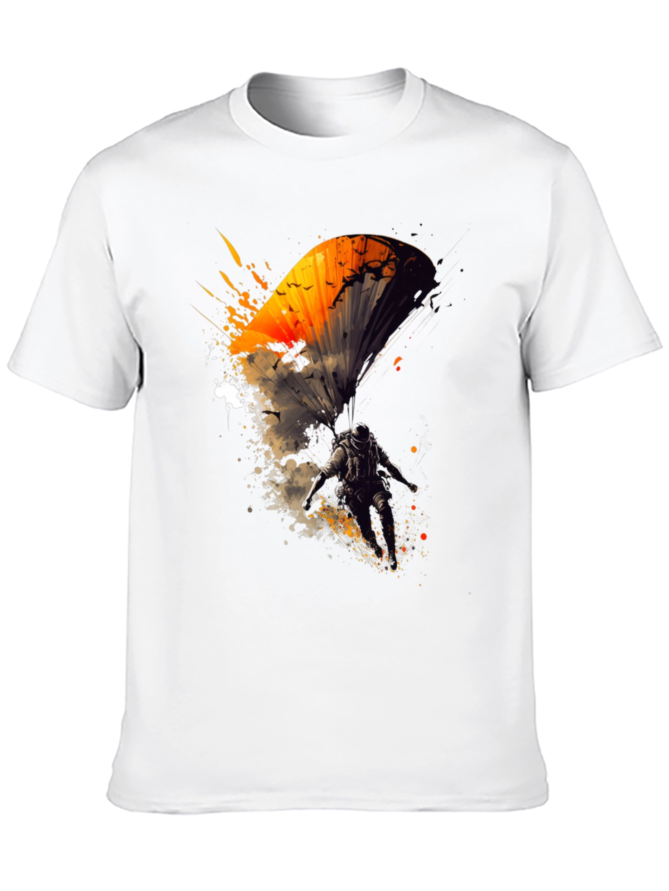Skydiving Art Graphic Black T-Shirt