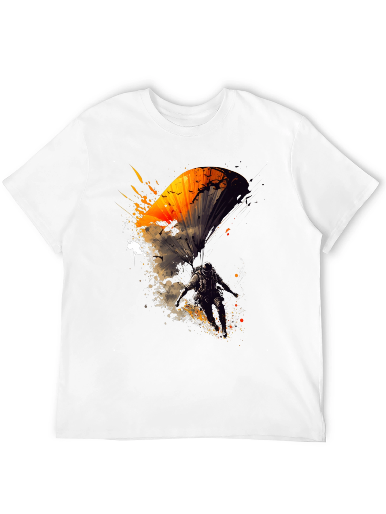 Skydiving Art Graphic Black T-Shirt