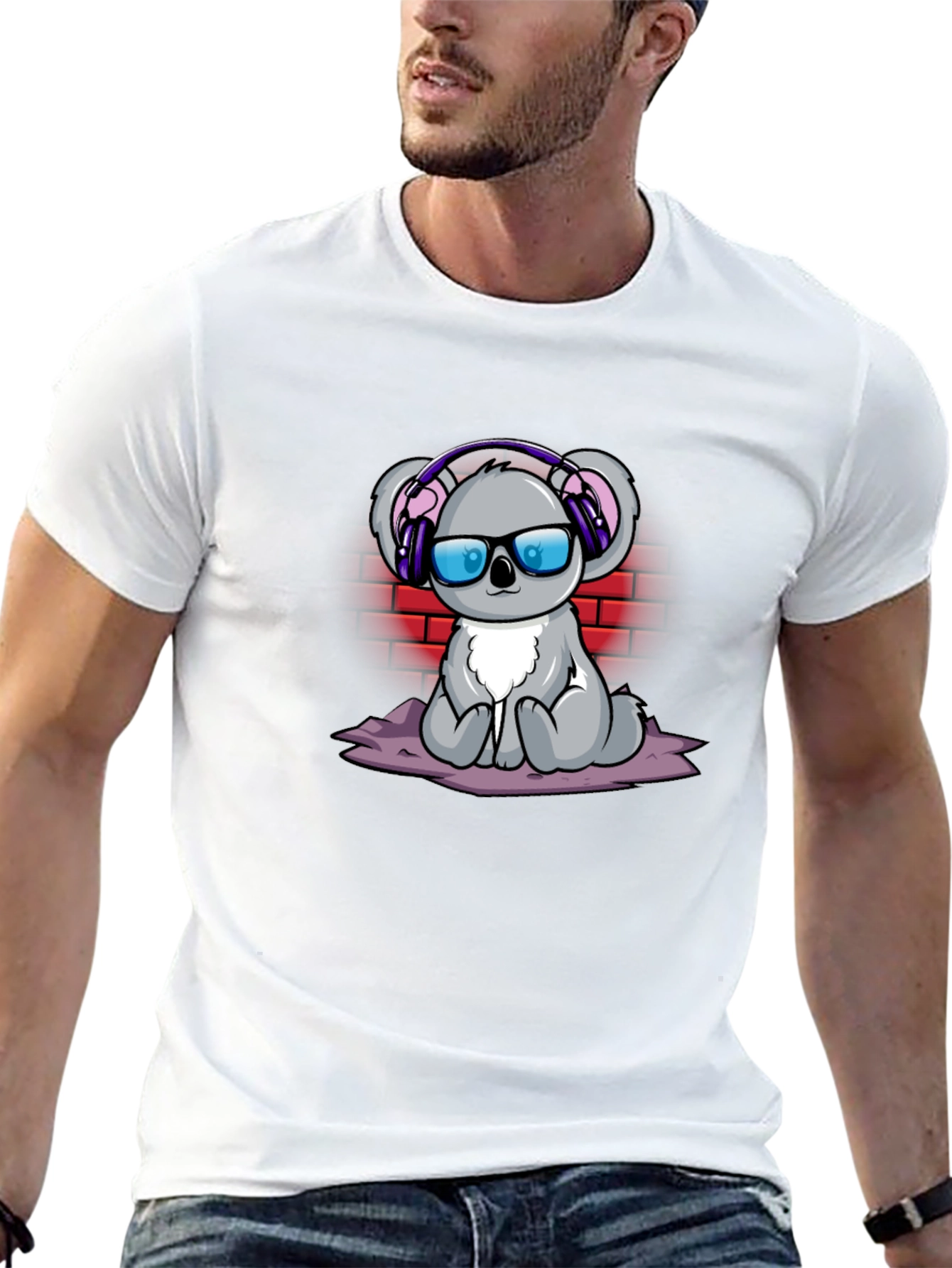 Cool Koala Graphic Tee - Headphones & Shades!