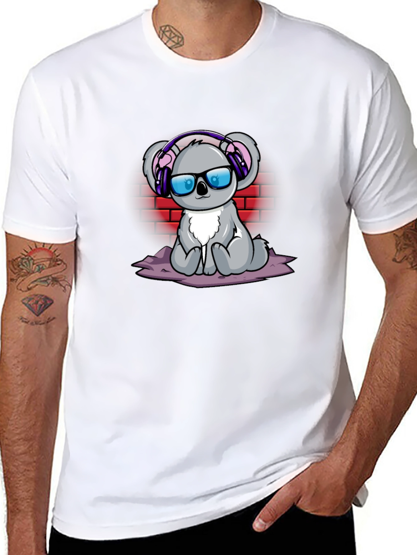 Cool Koala Graphic Tee - Headphones & Shades!