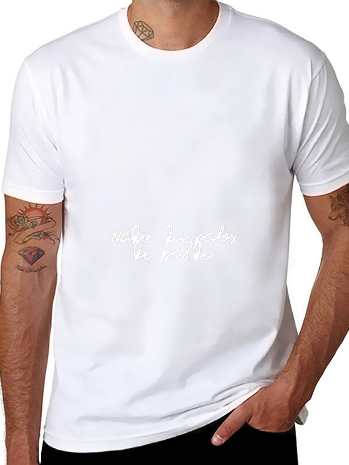 Black T-Shirt With Nadie da palos de balde Print