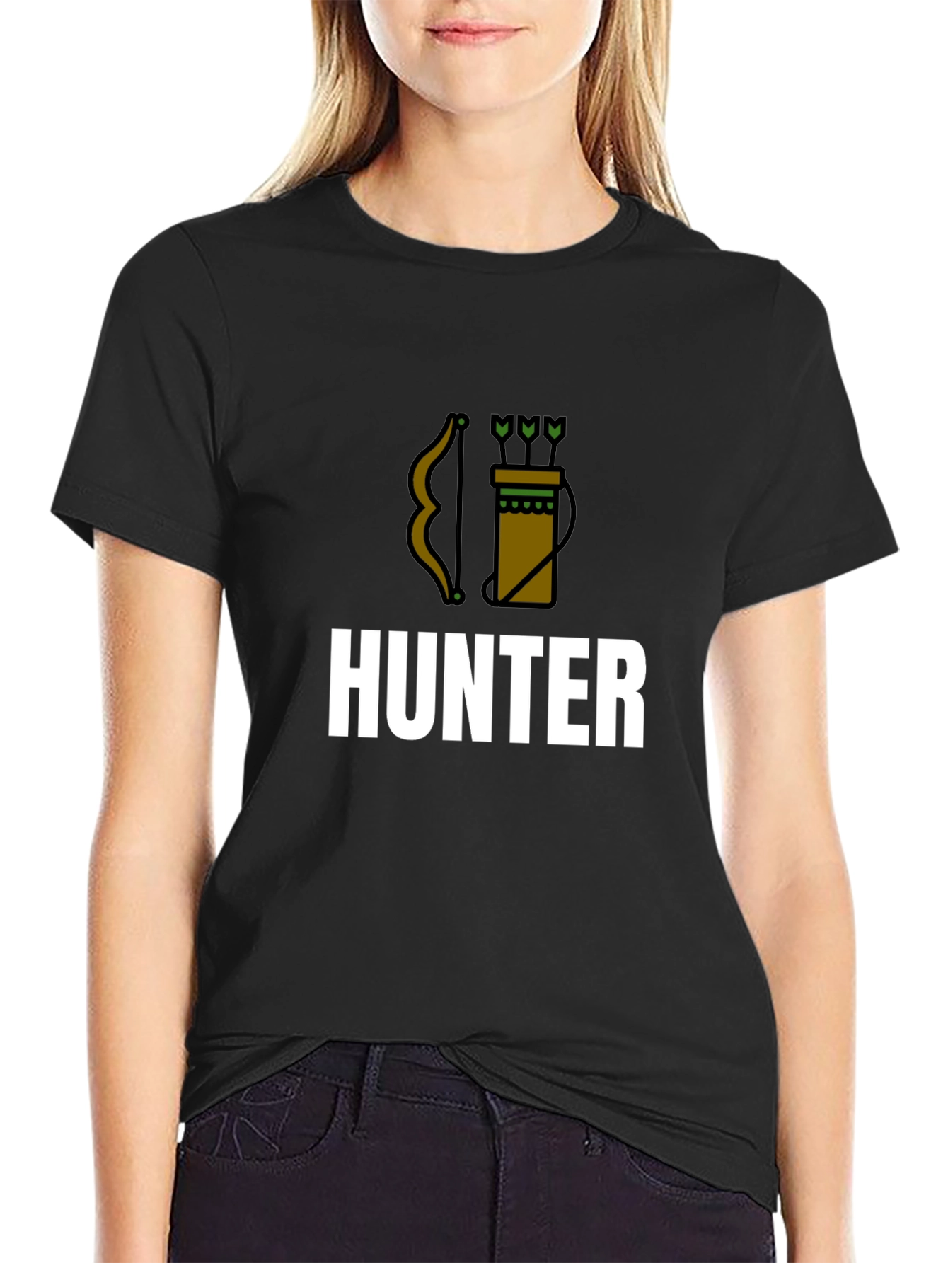 Hunter Graphic Tee - Archery Bow Arrow Design T-Shirt