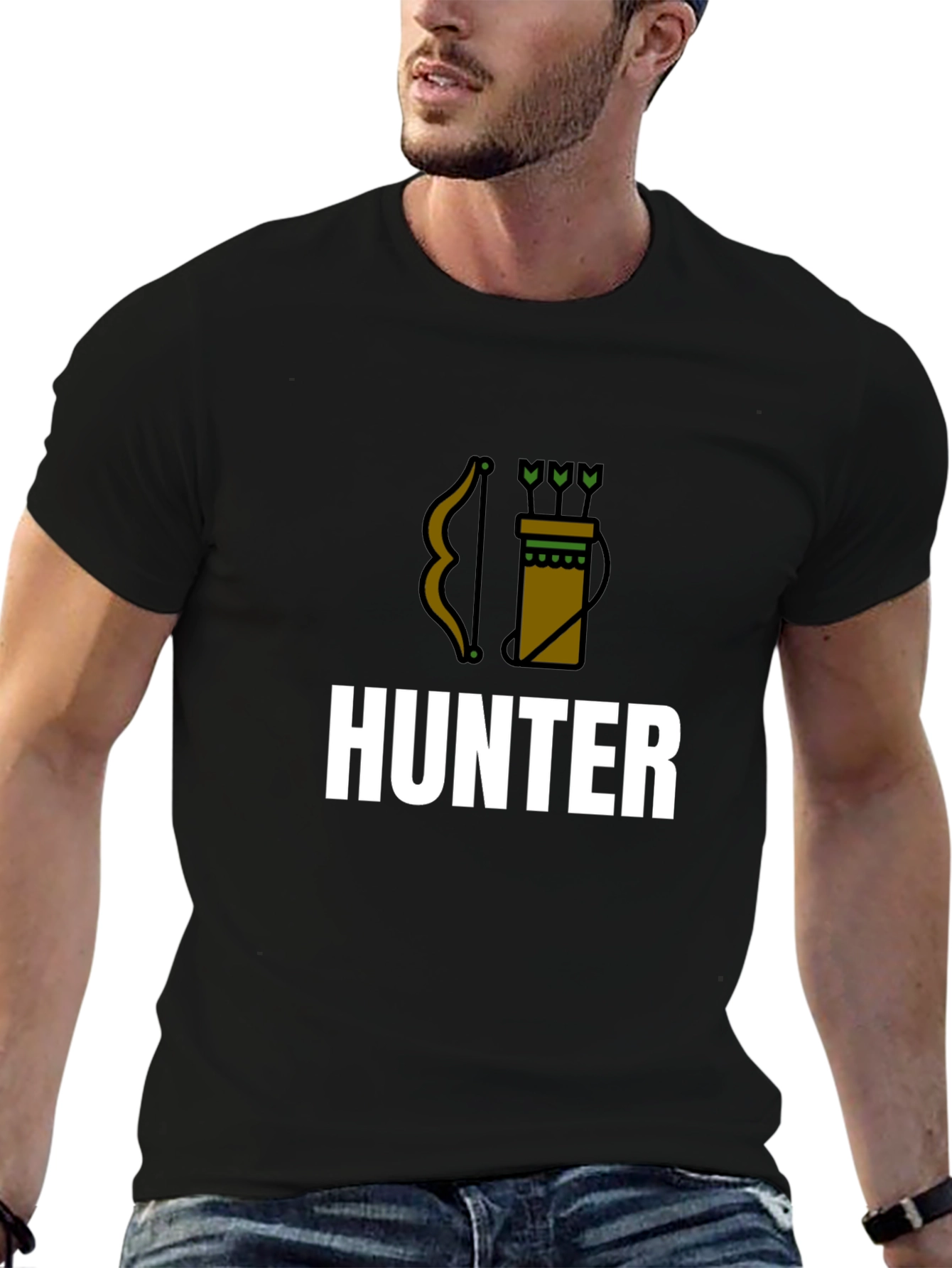 Hunter Graphic Tee - Archery Bow Arrow Design T-Shirt