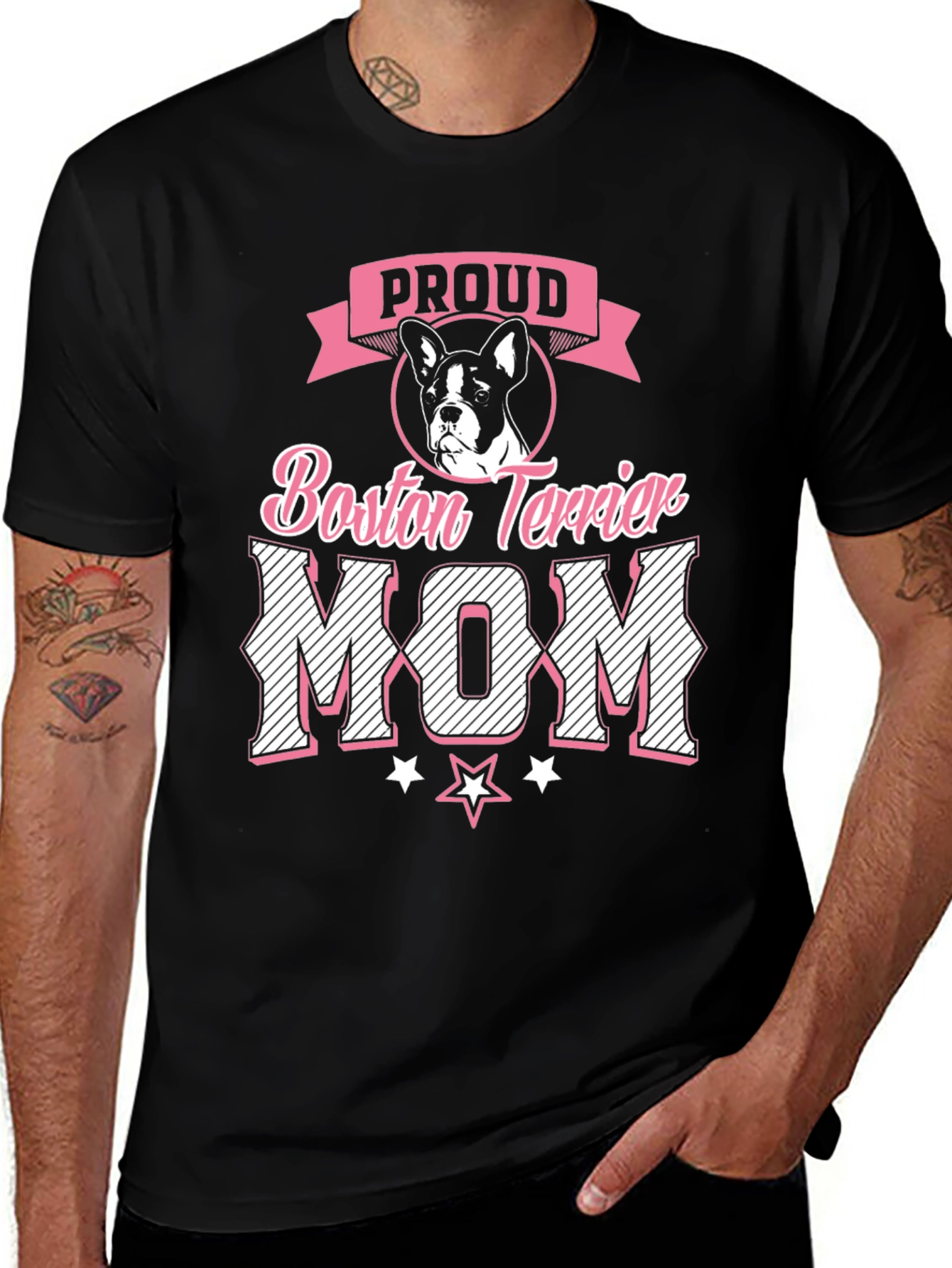 Proud Boston Terrier Mom Graphic T-Shirt