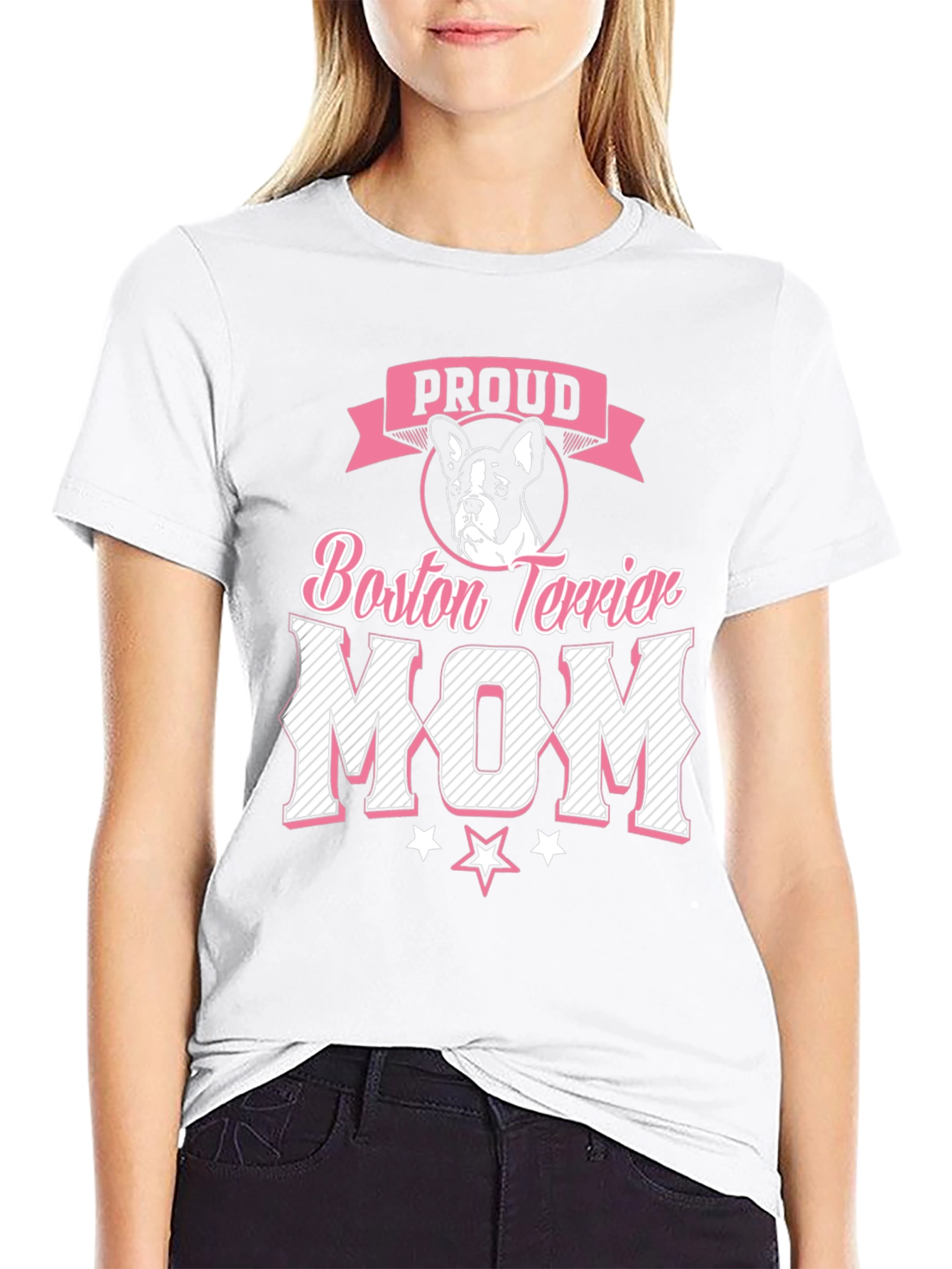 Proud Boston Terrier Mom Graphic T-Shirt
