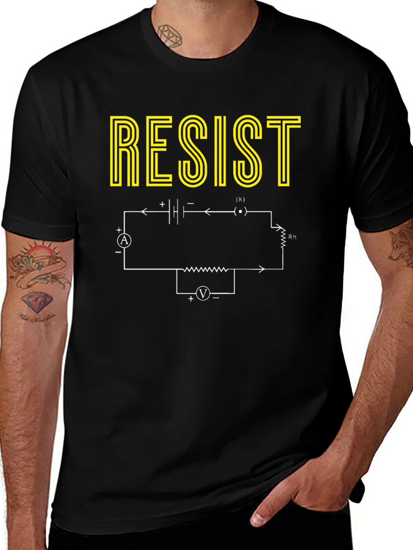 Resist T-Shirt - Electrical Circuit Design - Black