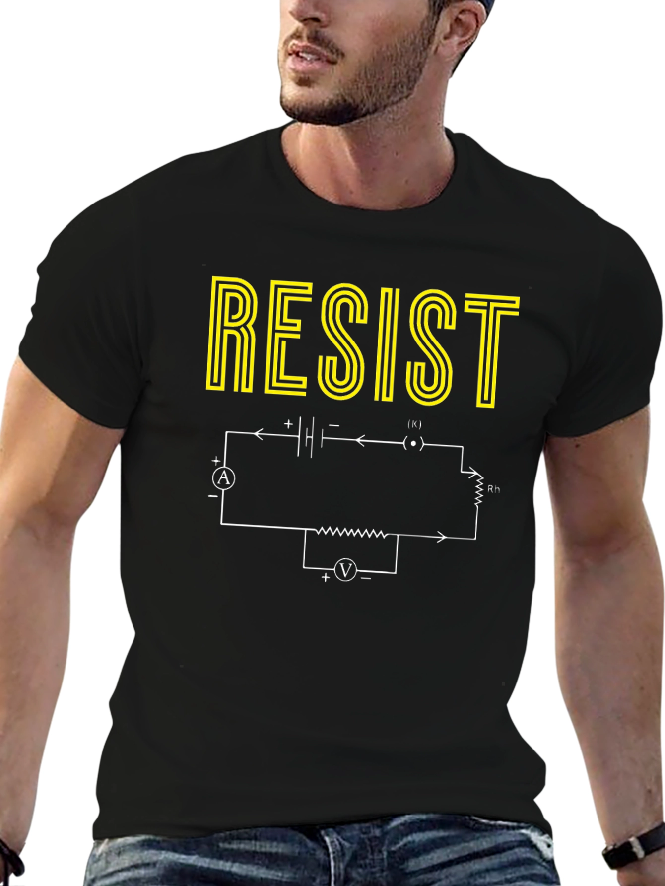 Resist T-Shirt - Electrical Circuit Design - Black